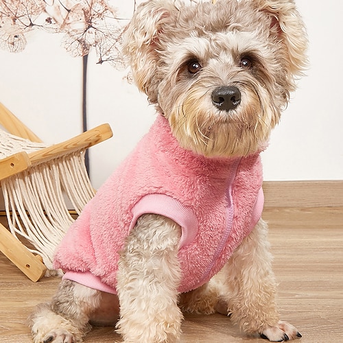 

vestiti del cane nuovo gilet di peluche vestiti del gatto gilet con cerniera confortevole caldo fonte di vestiti per animali domestici