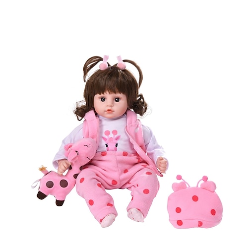 

18 Zoll große Nachahmung Wiedergeburt Puppe Baby weicher Kleber Emaille sprechende Puppe Kinder Dressing Mädchen Geschenk