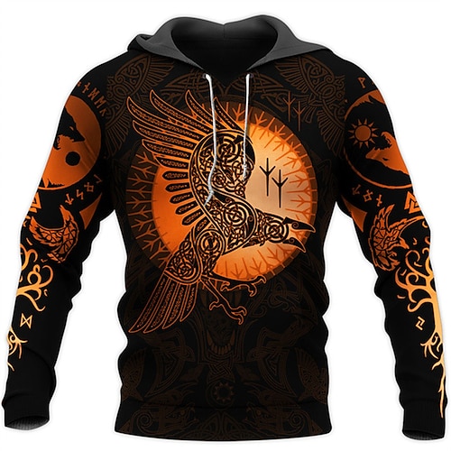 

Inspired by Vikings Warriors Viking Tattoo Hoodie Cartoon Manga Anime Front Pocket Graphic Hoodie For Men's Women's Unisex Adults' 3D Print 100% Polyester Casual Daily