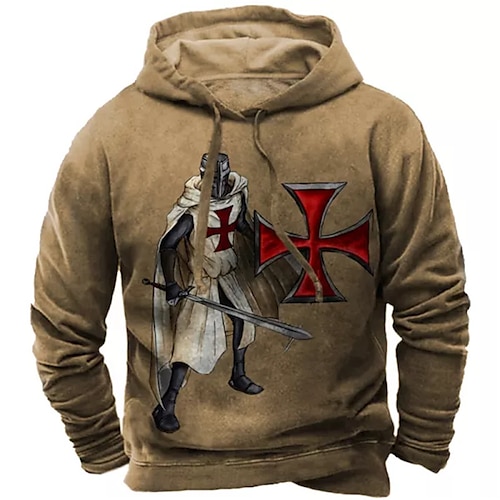 

Homens Moletom com capuz Marron Com Capuz Estampas Abstratas Imprimir Diário Esportes Impressão 3D Básico Roupa de rua Designer Primavera Outono Roupa Knight Moletons Moletons