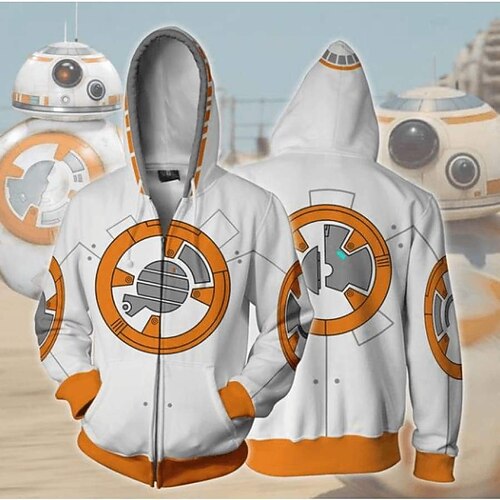 

Inspired by Obi-Wan Kenobi Jedi Knight Cartoon Manga Outerwear Anime Front Pocket Graphic Outerwear For Men's Women's Unisex Adults' 3D Print 100% Polyester Casual Daily