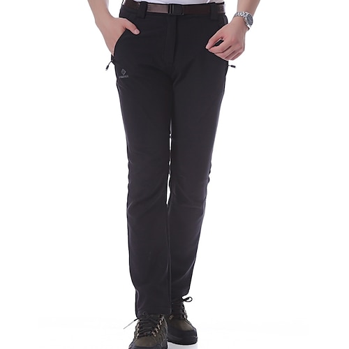 

Men's Fleece Pants Winter Pants Trousers Casual Pants Elastic Waist Zipper Pocket Straight Leg Solid Color Comfort Casual Daily Holiday Streetwear Stylish Black Dark Gray Micro-elastic