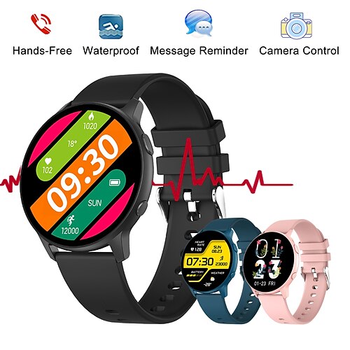 

MX1 Smart Watch 1.28 inch Smartwatch Fitness Running Watch Bluetooth Temperature Monitoring Pedometer Call Reminder Compatible with Android iOS Women Men Waterproof Long Standby Hands-Free Calls IP68