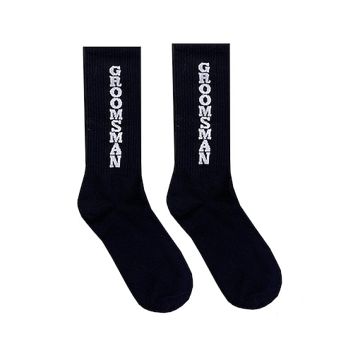 

Black socks embroidery groomsman wedding L0221112-12