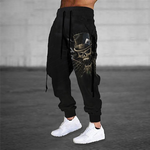 

Men's Sweatpants Joggers Trousers Drawstring Elastic Waist 3D Print Graphic Prints Comfort Breathable Sports Outdoor Casual Daily Cotton Blend Terry Streetwear Stylish Black Brown Micro-elastic