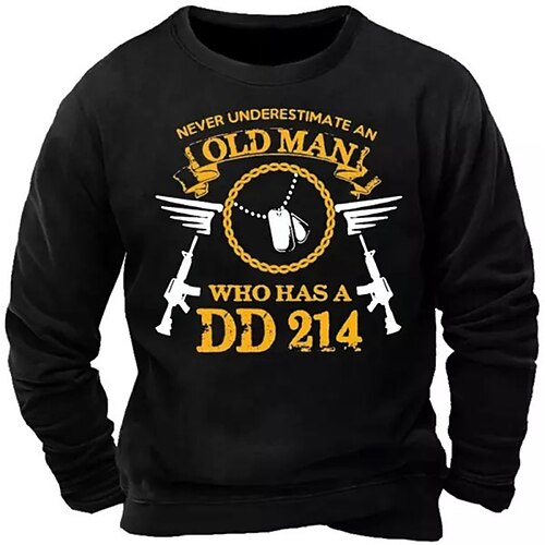 

Men's Sweatshirt Pullover Black Navy Blue Crew Neck Letter Graphic Prints Print Daily Sports Holiday 3D Print Basic Streetwear Designer Spring & Fall Clothing Apparel Hoodies Sweatshirts