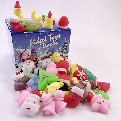 

10/20 Pcs Christmas Squishy Mochi Cute Kawaii Anti-stress Squishies Fidget Toys Decompression Stress Reliever Toy for Kids Adults