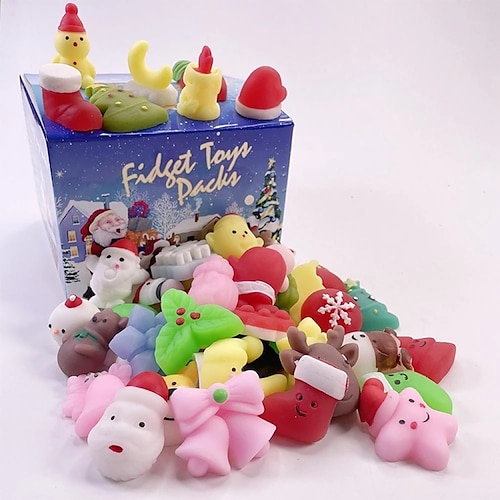 

10/20 Stück Weihnachten Squishy Mochi süße kawaii Anti-Stress Squishies Fidget Toys Dekompression Stressabbau Spielzeug für Kinder Erwachsene