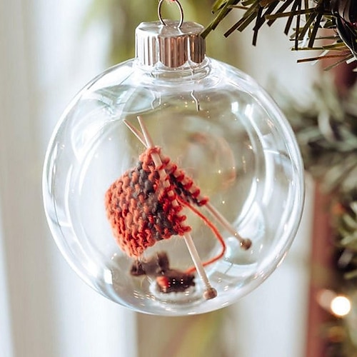 

Knitting Christmas Tree Ornaments,Miniature Yarn Ball Ornament, Handcrafted Xmas Knit Balls Pendants Tree Hanging Ornaments, Gifts for Knitters