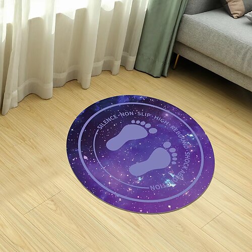 

Round Exercise Mat Sport Small Footprint Swivel Chair Blanket Bedroom Water Absorption Cool Loop Velvet Carpet Household Hand Washable Non-slip Carpet