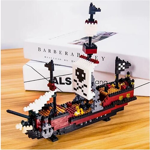 

780pcs Pirate Ship Mini Building Kit DIY Model Boat Building Blocks Toys For Adults Teens Gifts