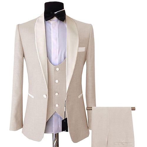

Apple Green Light Yellow Black Men's Wedding Suits 3 Piece Solid Colored Standard Fit Single Breasted One-button 2022