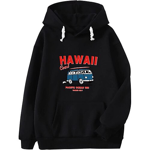 

Women's Hoodie Sweatshirt Casual Pocket Black Graphic Casual Hoodie Long Sleeve S M L XL
