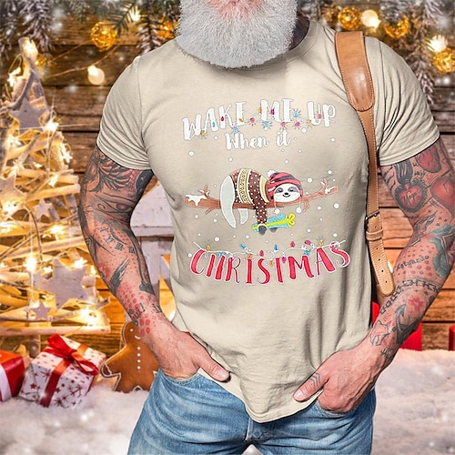 

Men's Unisex T shirt Tee Graphic Tee Christmas Shirt Letter Graphic Prints Crew Neck Hot Stamping Outdoor Christmas Short Sleeve Print Clothing Apparel Sports Designer Casual Big and Tall