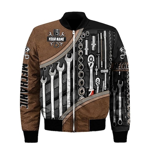 

Men's Coat Warm Sports & Outdoor Zipper Graphic Prints Portrait 3D Printed Graphic Standing Collar Fashion Jacket Outerwear Long Sleeve Zipper Fall & Winter