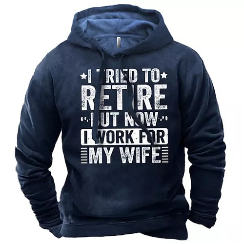 

Men's Pullover Hoodie Sweatshirt Black Navy Blue Hooded Letter Graphic Prints Print Daily Sports 3D Print Basic Streetwear Designer Spring & Fall Clothing Apparel Hoodies Sweatshirts