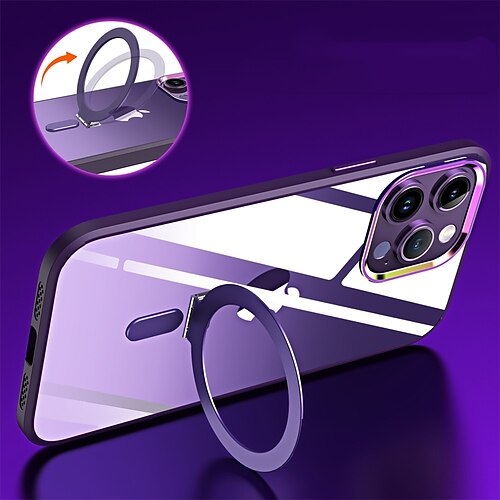 

Phone Case For Apple Magnetic Adsorption iPhone 14 13 12 11 Pro Max Plus Bumper Frame Ring Holder Magnetic Solid Colored TPU PC Metal
