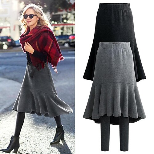 

Women's Leggings Thermal Underwear Cotton Blend Black Grey Casual Casual Daily High Elasticity Full Length Thermal Warm Solid Colored M L XL 2XL 3XL