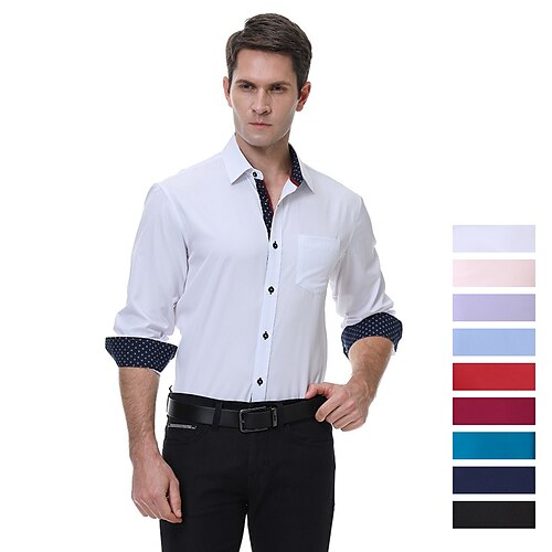 

Per uomo Camicie Camicia con bottoni Camicia con colletto Nero Bianco Rosa Manica lunga Liscio Collo ripiegabile Matrimonio Feste Abbigliamento Bottone giù