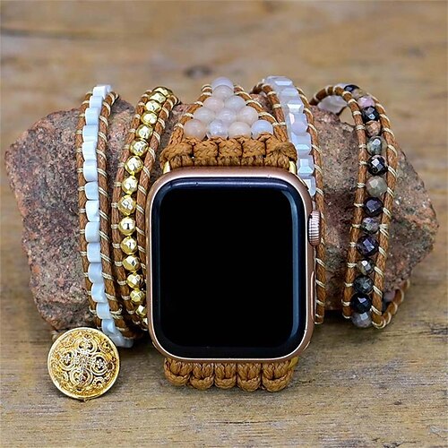 

1 PCS Smart Watch Band Compatible with Apple iWatch 38/40/41mm 42/44/45/49mm Ultra Series 8 7 6 5 4 3 2 1 SE Handmade Braided Rope for iWatch Smartwatch Strap Wristband Fabric Handmade Multilayer