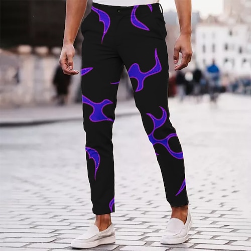 

Men's Chinos Trousers Jogger Pants Pocket 3D Print Color Block Graphic Prints Comfort Business Daily Streetwear Basic Fashion Black Pink