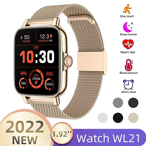 

696 WL21 Smart Watch 1.92 inch Smartwatch Fitness Running Watch Bluetooth Pedometer Call Reminder Sleep Tracker Compatible with Android iOS Women Men Hands-Free Calls Message Reminder Custom Watch