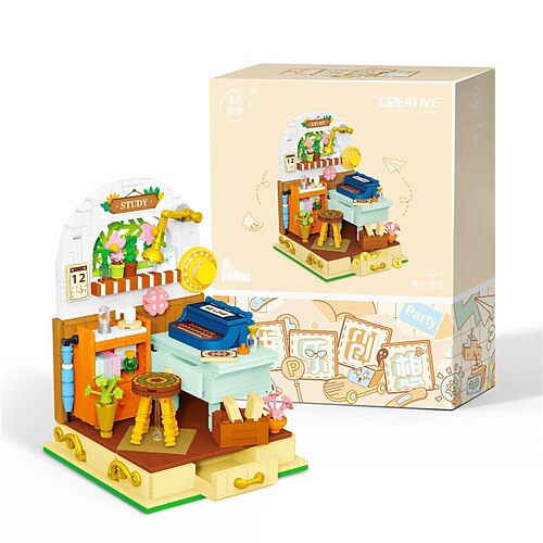 

Brinquedos de blocos de construção 605 pcs idades 14 até mini grânulos pequenos quatro estações cabine contos de fadas sol flor casa ornamentos montados blocos de construção presentes meninas reunião