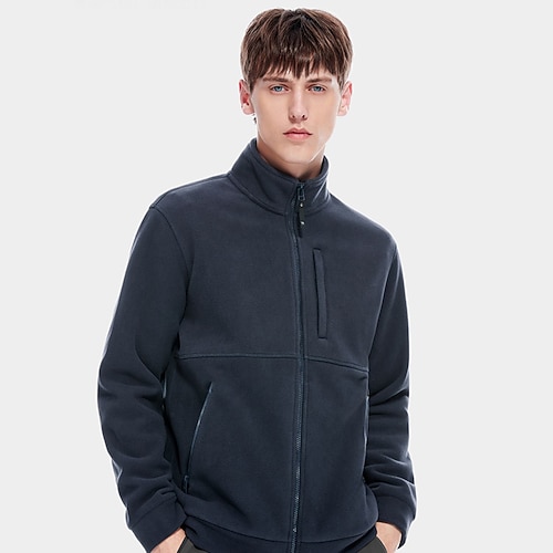 

Men's Hiking Fleece Jacket Winter Outdoor Thermal Warm Windproof Breathable Lightweight Outerwear Trench Coat Top Hunting Ski / Snowboard Fishing Blue Grey White