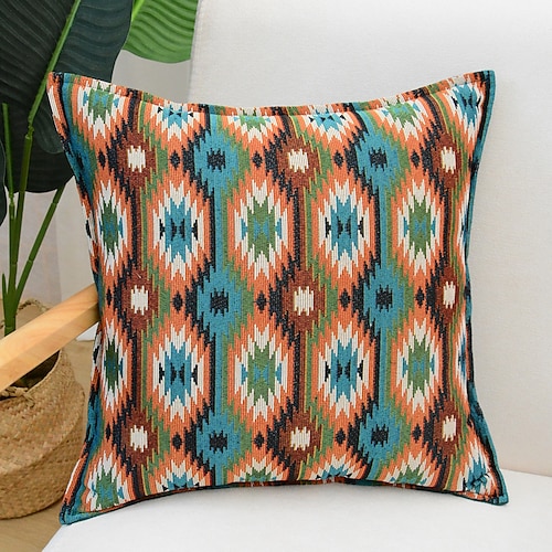 

Aztec jacquard pudebetræk dekorativt pudebetræk pudebetræk til sofa sofa seng bænk stue 1 stk.
