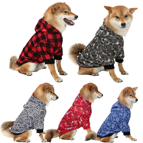 

Dog Cat Pet Pouch Hoodie Print Plaid / Check Snowflake Adorable Stylish Ordinary Casual Daily Outdoor Christmas Winter Dog Clothes Puppy Clothes Dog Outfits Warm Black / Red Black / White Black