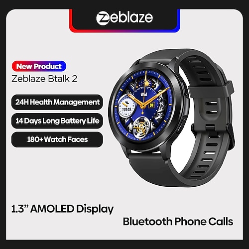 

Zeblaze Btalk 2 Smart Watch AMOLED Display Make/Receive Calls Health and Fitness Tracking Smartwatch for Women