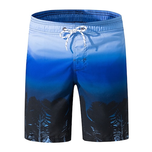 

Men's Swim Shorts Swim Trunks Board Shorts Drawstring Elastic Waist Print Tropical Comfort Breathable Short Casual Daily Beach Fashion Streetwear Green Blue Micro-elastic