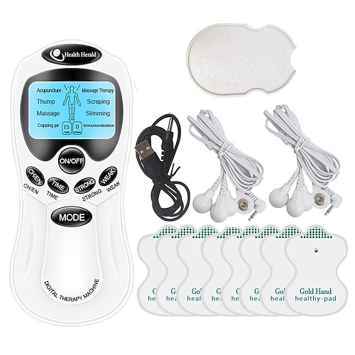 Tens Unit Muscle Stimulator Massage Machine with 8 Pads Digital Therapy  Machine