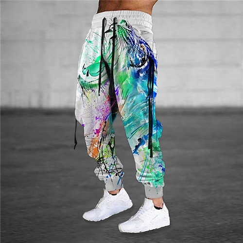 

Per uomo Pantaloni della tuta Pareggiatore Pantaloni A cordoncino Vita elastica Stampa 3D Animali Tigre Stampe astratte Comfort Sportivo Informale Giornaliero Misto cotone Spugna Streetwear Originale