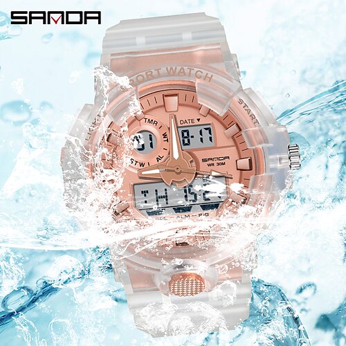 

SANDA Men Military Watches White Sport Style Watch LED Digital 50M Waterproof Watch Male Clock Relogio Masculino