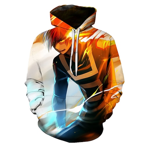 

Inspired by My Hero Academia Todoroki Shoto Hoodie Cartoon Manga Anime Front Pocket Graphic Hoodie For Men's Women's Unisex Adults' 3D Print 100% Polyester