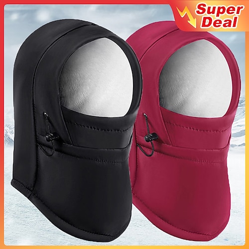 

Cycling Face Mask Cover Hiking Hat Winter Outdoor Thermal Warm Waterproof Windproof Fleece Lining Hat Solid Color Fleece Rain Cap-Navy Blue Fleece Rain Cap - Red Fleece Rain Cap-Maroon for Hunting