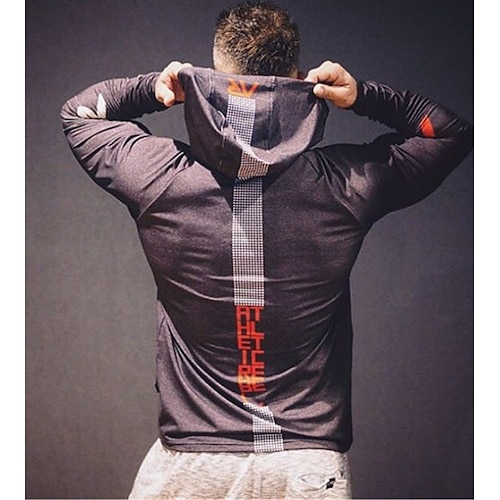 

Men's Workout Shirt Running Shirt Patchwork Long Sleeve Top Athletic Athleisure Winter Spandex Thermal Warm Breathable Soft Running Jogging Training Sportswear Activewear Dark Grey Black Light gray