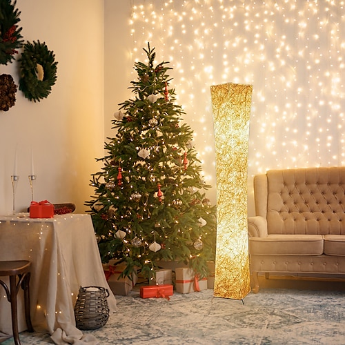 

Smart Floor Lamp, 61"" RGB Tall Lamp, Dimmable and RGBW Color Changing LED Smart Bulbs and White Fabric Shade, with Remote Control, Standing Lamp for Living Room, Bedroom and Play Room Christmas gift
