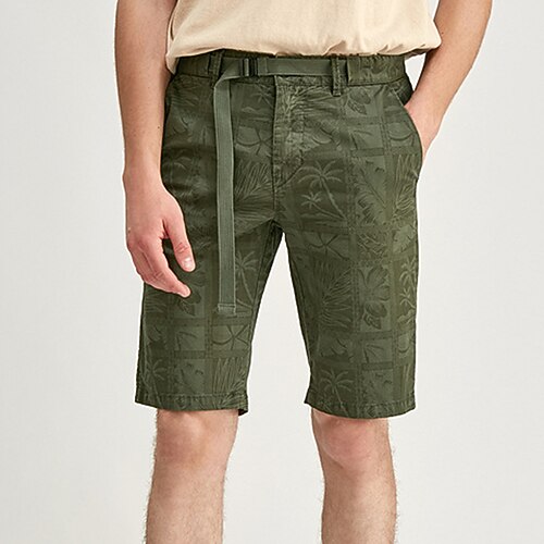 

Men's Shorts Chino Shorts Bermuda shorts Work Shorts Pocket Plants Comfort Knee Length Casual Daily Holiday Streetwear Stylish ArmyGreen Fuchsia Micro-elastic
