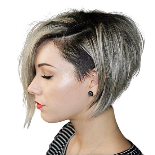 

Short Pixie Cut Honey Blonde 1B27 Ombre Color T Part Lace Wig Transparent Straight Bob Human Hair Wigs For Black Women Pre Plucked Natural Hairline Brazilian