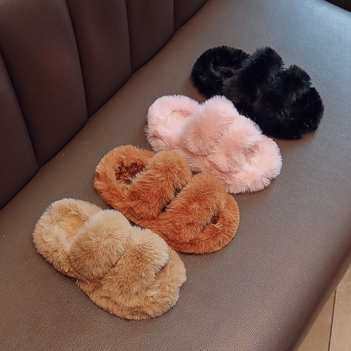 

Girls' Slippers & Flip-Flops Daily Linen Big Kids(7years ) Little Kids(4-7ys) Indoor Indoor Black Pink khaki Winter Fall