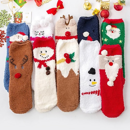 

Women's Crew Socks Party Christmas Gift Multi Color Animal Patterned Polyester Spandex Casual Classic Warm Cute 1 Pair