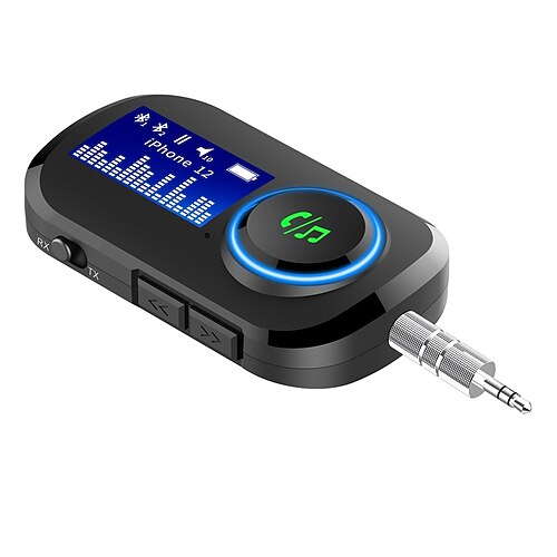 

Bluetooth 5.0 Aux Adapter Wireless LCD Display Card 3.5mm Jack Handsfree For TV PC Speaker Car Kit Audio Receiver Transmitter