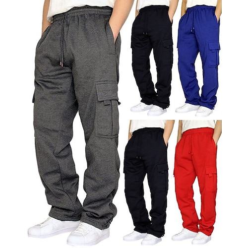 

Men's Joggers Cargo Pants Bottoms Street Athleisure Winter Breathable Soft Sweat wicking Fitness Gym Workout Running Sportswear Activewear Solid Colored Dark Grey White Black / Stretchy