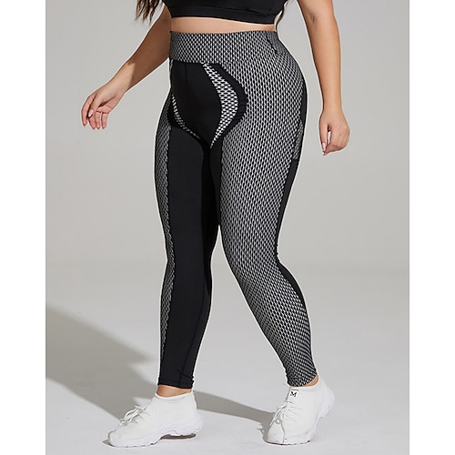 

kvinners fersken hip jacquard store yogabukser trange treningsbukser høy midje honeycomb bukser kvinne