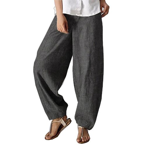 

Women's Wide Leg Green khaki Grey High Waist Casual Going out Casual Daily Full Length Soft Solid Colored S M L XL 2XL