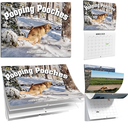 

Funny Calendar 2023 Dogs Pooping In Beautiful Places Calendar Funny Wall Art Christmas Holiday Gag Gift Prank Item