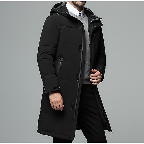 

Men's Puffer Jacket Winter Jacket Quilted Jacket Winter Coat Parka Warm Work Daily Wear Pure Color Outerwear Clothing Apparel Casual Casual Daily Black Brown Gray