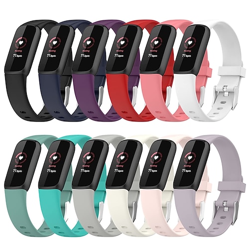 

12 Pack Watch Bands Compatible with Fitbit Luxe SmartwatchThin Soft Silicone Wristbands Replacement for Fitbit Luxe Women Men